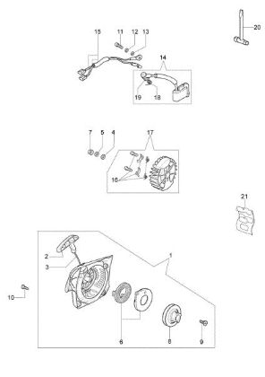 Starter assy GS 370 (Euro 2) Chainsaw