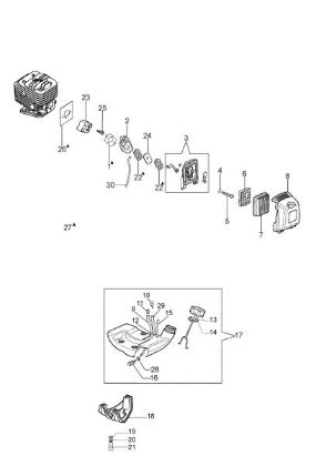 Tank and air filter BC 280 T Brushcutter