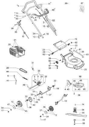 Illustrated parts list G 44 TK (K500) Lawnmower