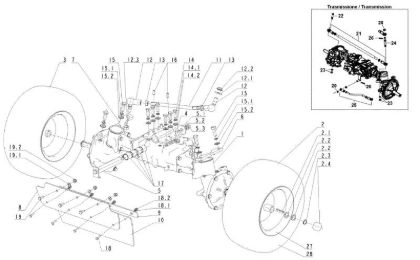 Front axle APACHE 92 4x4 Cat.2009 Garden tractor
