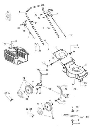 ESSENTIAL complete illustrated parts list (From January 2012) G 44 PK (K500) Lawnmower