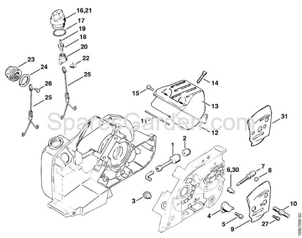 Pickup body, Muffler Gasoline chain saws (MS) 032 AVE Stihl