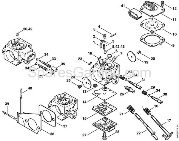 Carburetor HD-14, HD-16, HD-24 Gasoline chain saws (MS) 046 W Stihl