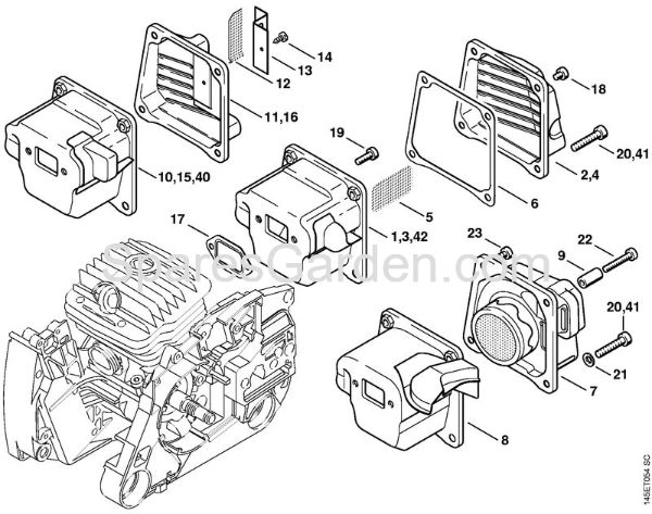 Muffler Gasoline chain saws (MS) 046 W Stihl