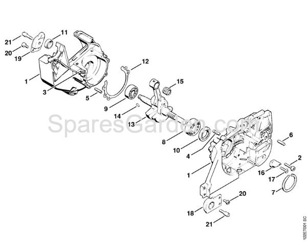 Crankcase, Crankshaft Gasoline chain saws (MS) 048 Stihl