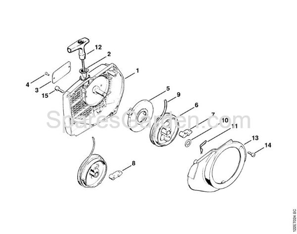 Rewind starter Gasoline chain saws (MS) 048 Stihl