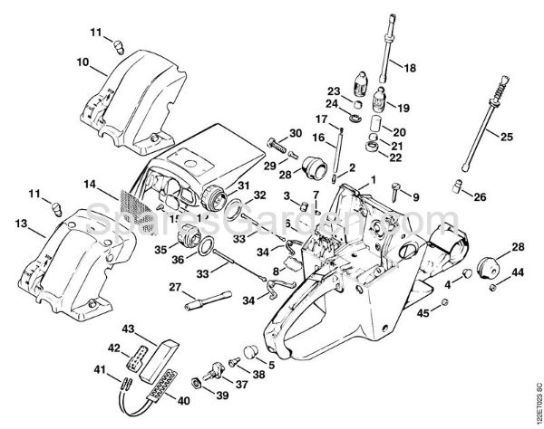 Tank housing Gasoline chain saws (MS) 048 Stihl