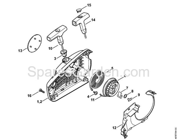 Rewind starter Gasoline chain saws (MS) MS 193 T Stihl
