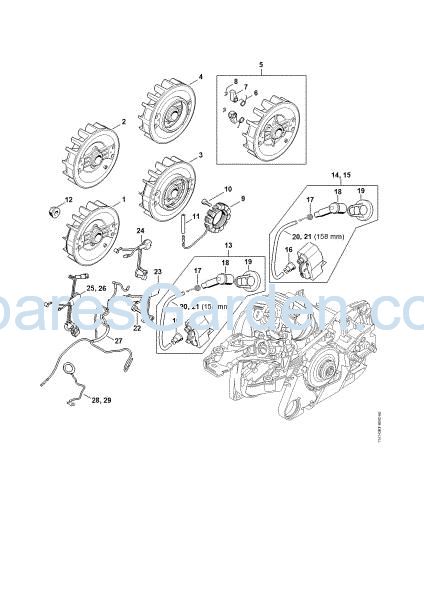 Picture of Ignition system, Wiring harness MS 261 C-Q