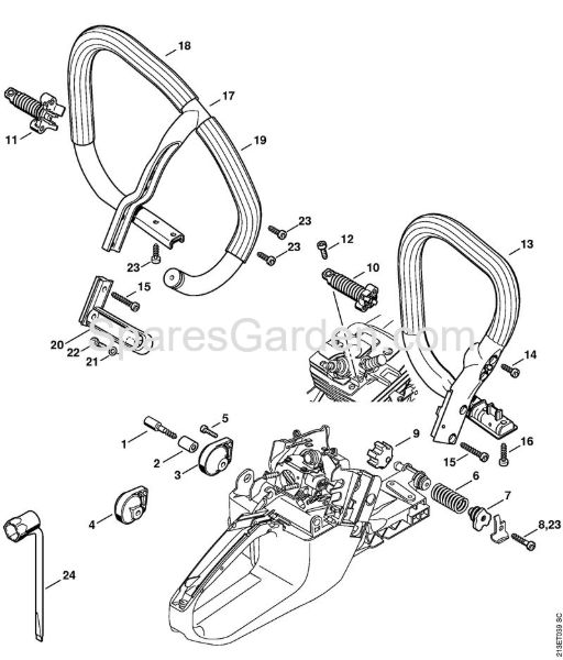 AV system, Handlebar Gasoline chain saws (MS) MS 361-W Stihl