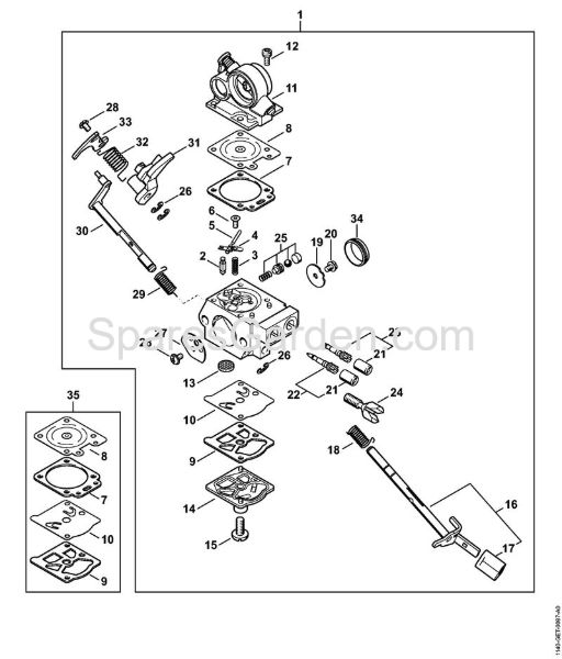Carburetor WTE-16 Gasoline chain saws (MS) MS 391 Stihl