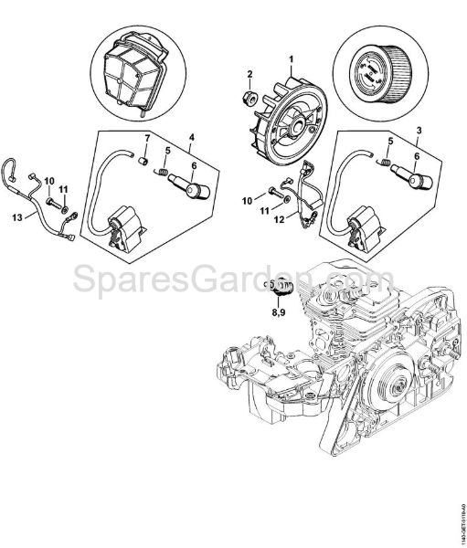 Ignition system, Wiring harness Gasoline chain saws (MS) MS 391 Stihl