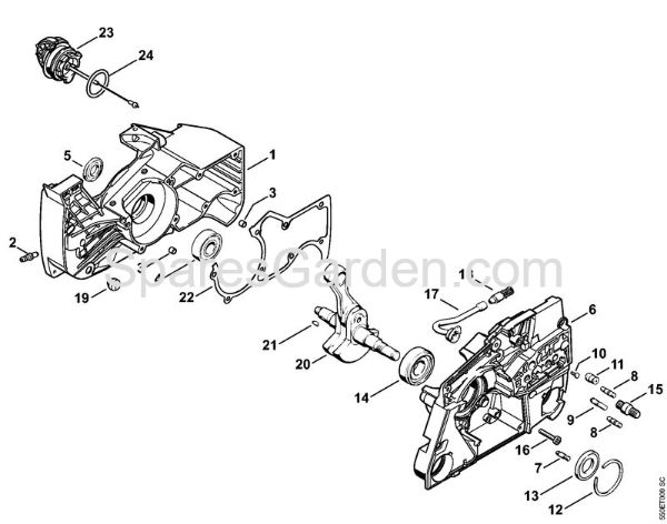 Crankcase Gasoline chain saws (MS) MS 780-R Stihl