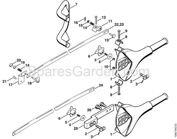 Helper's handle, Chain scabbard Gasoline chain saws (MS) MS 780-R Stihl