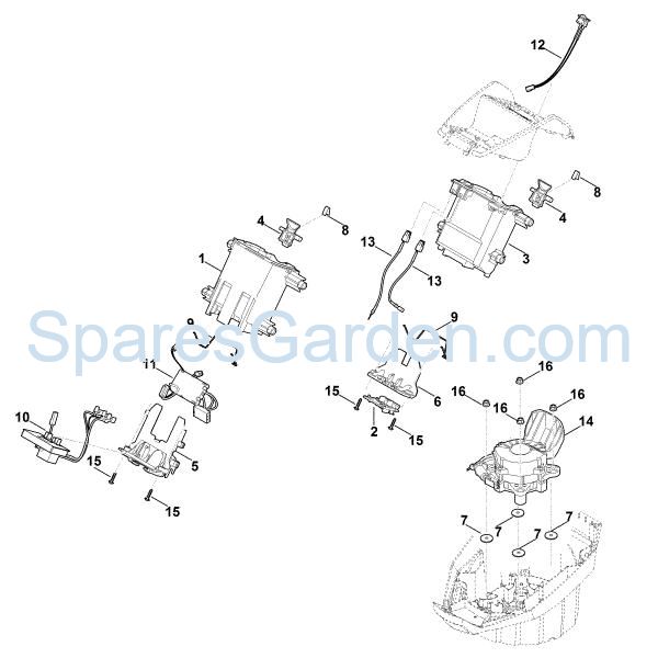 Picture of C - Battery bracket, electronics, motor MVP 850.1 S
