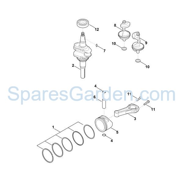 Picture of F - Crankshaft, piston EVC 4000.0 (EVC4000-0001)