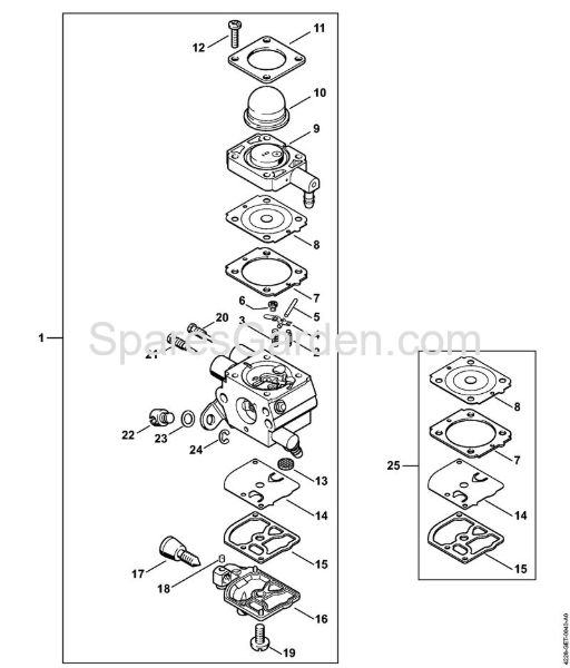 Carburetor 4228/13 2-MIX Hedge trimmers (HS) HS 45 2-MIX Stihl