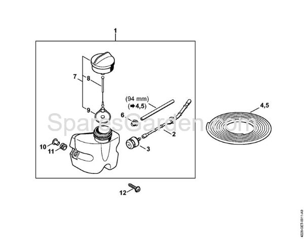 Fuel tank Hedge trimmers (HS) HS 45 2-MIX Stihl