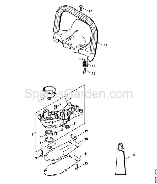 Gear head, Handlebar with hand guard 2-MIX Hedge trimmers (HS) HS 45 2-MIX Stihl